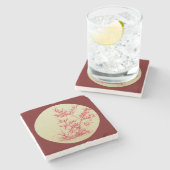 Dessous-de-verre En Pierre Bambou rouge - rond - pas de Planner d'impression (Côté)