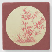 Dessous-de-verre En Pierre Bambou rouge - rond - pas de Planner d'impression (Devant)