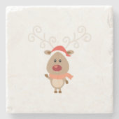 Dessous-de-verre En Pierre Bande dessinée mignonne de renne (Devant)