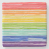 Dessous-de-verre En Pierre Bandes arc-en-ciel inondées (Devant)