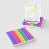 Dessous-de-verre En Pierre Bandes arc-en-ciel irrégulières (Côté)