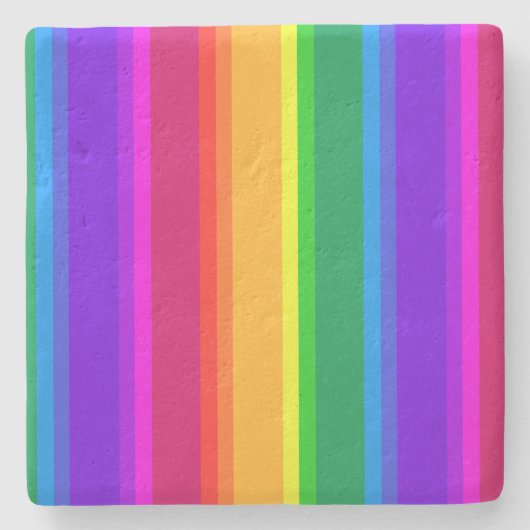 Dessous-de-verre En Pierre Bandes arc-en-ciel irrégulières (Devant)