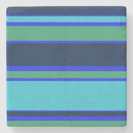 Dessous-de-verre En Pierre Bandes bleues et vertes (Devant)