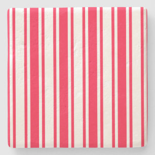 Dessous-de-verre En Pierre Bandes de bonbons rouges et blancs