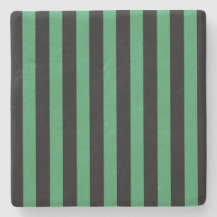 Dessous-de-verre En Pierre Bandes de bonbons vert et noir