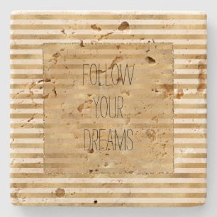 Dessous-de-verre En Pierre Bandes de crème dorée