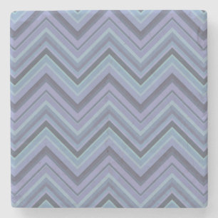 Dessous-de-verre En Pierre Bandes de zigzag gris bleu