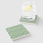 Dessous-de-verre En Pierre Bandes de zigzag vert olive (Côté)