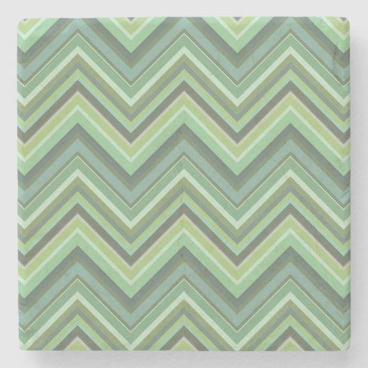 Dessous-de-verre En Pierre Bandes de zigzag vert olive (Devant)