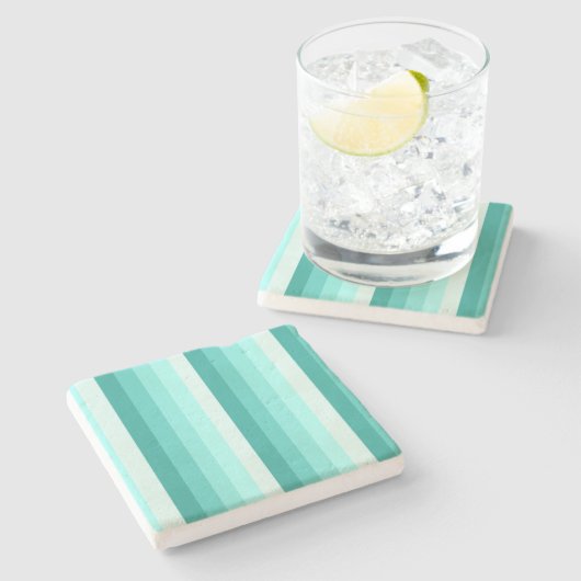 Dessous-de-verre En Pierre Bandes d'ombre turquoise (Côté)