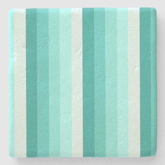 Dessous-de-verre En Pierre Bandes d'ombre turquoise (Devant)