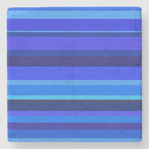 Dessous-de-verre En Pierre Bandes horizontales bleues