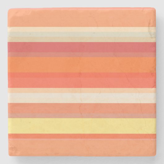 Dessous-de-verre En Pierre Bandes rouges mignonnes orange (Devant)