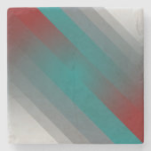 Dessous-de-verre En Pierre Bandes turquoises de gris bordeaux (Devant)