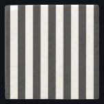 Dessous-de-verre En Pierre Bandes Verticales Noires Et Blanches<br><div class="desc">Bandes verticales - motif rayé noir et blanc.</div>