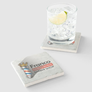 Dessous-de-verre En Pierre Barber Hair Shop King Crown Barber Pole Hair Salon