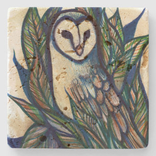 Dessous-de-verre En Pierre Barn Owl Art