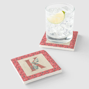 Dessous-de-verre En Pierre Barn Wood & Bandana Lettre K  