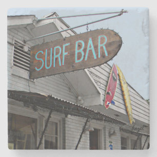Dessous-de-verre En Pierre Barre de surf, plage de folie, dessous de verre de
