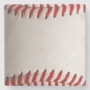 Dessous-de-verre En Pierre Baseball et Softball Couture Rouge