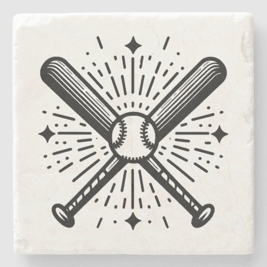 Dessous-de-verre En Pierre baseball vintage (Devant)