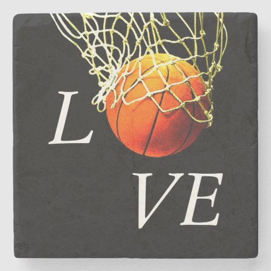 Dessous-de-verre En Pierre Basket-ball I Love (Devant)