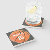 Dessous-de-verre En Pierre Basket-ball Votre nom (Côté)