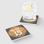 Dessous-de-verre En Pierre Basket-ball Votre nom (Côté)