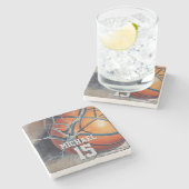 Dessous-de-verre En Pierre Basket-ball Votre nom (Côté)