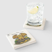 Dessous-de-verre En Pierre Bat d'Halloween mignonne (Côté)