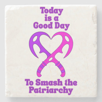 Dessous-de-verre En Pierre Bat’leth Heart - Smash the Patriarchy