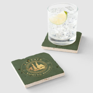 Dessous-de-verre En Pierre Bateau Gold