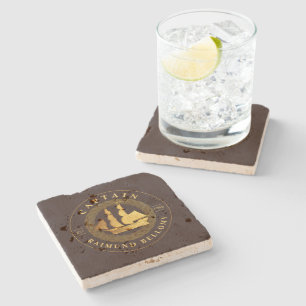 Dessous-de-verre En Pierre Bateau Gold