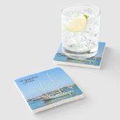 Dessous-de-verre En Pierre Bateaux à voile sur Matanzas Bay St. Augustine Flo (Côté)