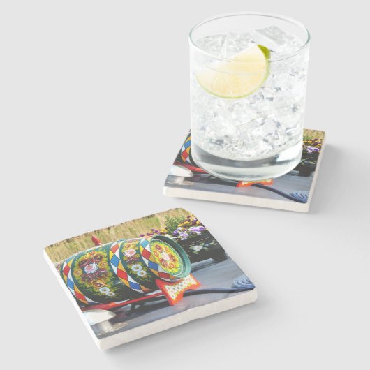 DESSOUS-DE-VERRE EN PIERRE BATEAUX DE CANAL (Côté)