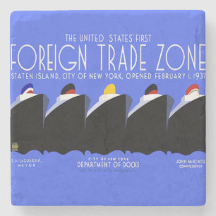 Dessous-de-verre En Pierre Bateaux de croisière Poster vintage Ocean Liner