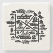 Dessous-de-verre En Pierre Bateaux & Hots (Devant)