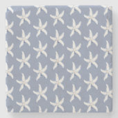 Dessous-de-verre En Pierre Beach Blue White Starfish (Devant)