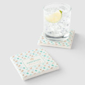 Dessous-de-verre En Pierre Beach Coastal Seashells Family Name Custom (Côté)