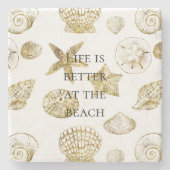 Dessous-de-verre En Pierre Beach Gold Sea Shells (Devant)