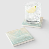 Dessous-de-verre En Pierre Beach House Palm Trees Aqua ID623 (Côté)