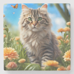 Dessous-de-verre En Pierre Beau chats beau jardin
