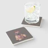 Dessous-de-verre En Pierre Beau Dessous de verre en marbre belge Malinois pei (Côté)