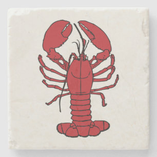 Dessous-de-verre En Pierre Beau homard rouge blanc dessous de verre