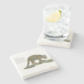 Dessous-de-verre En Pierre Beau léopard nuageux peint à la main (Côté)