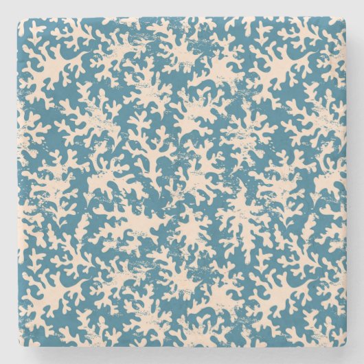 Dessous-de-verre En Pierre Beau motif de corail (Devant)