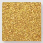 Dessous-de-verre En Pierre Beau Motif de Parties scintillant Jaune (Devant)