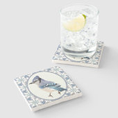 Dessous-de-verre En Pierre Beau oiseau bleu Jay (Côté)