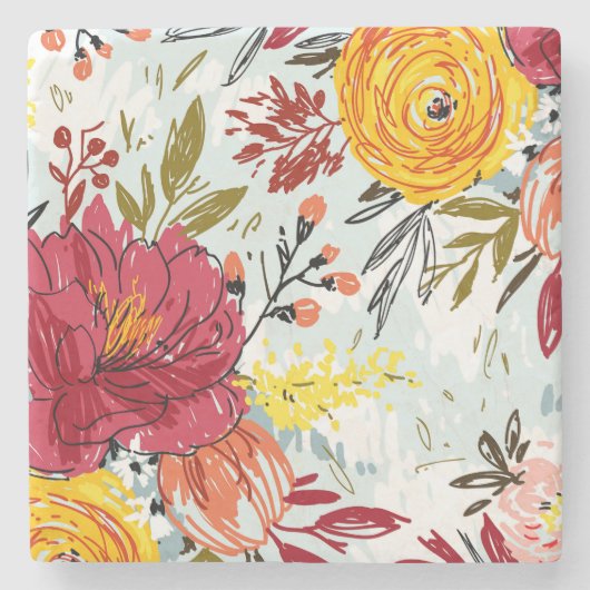 Dessous-de-verre En Pierre Beau Rose (Devant)