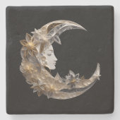 Dessous-de-verre En Pierre Beau visage dans la lune (Devant)